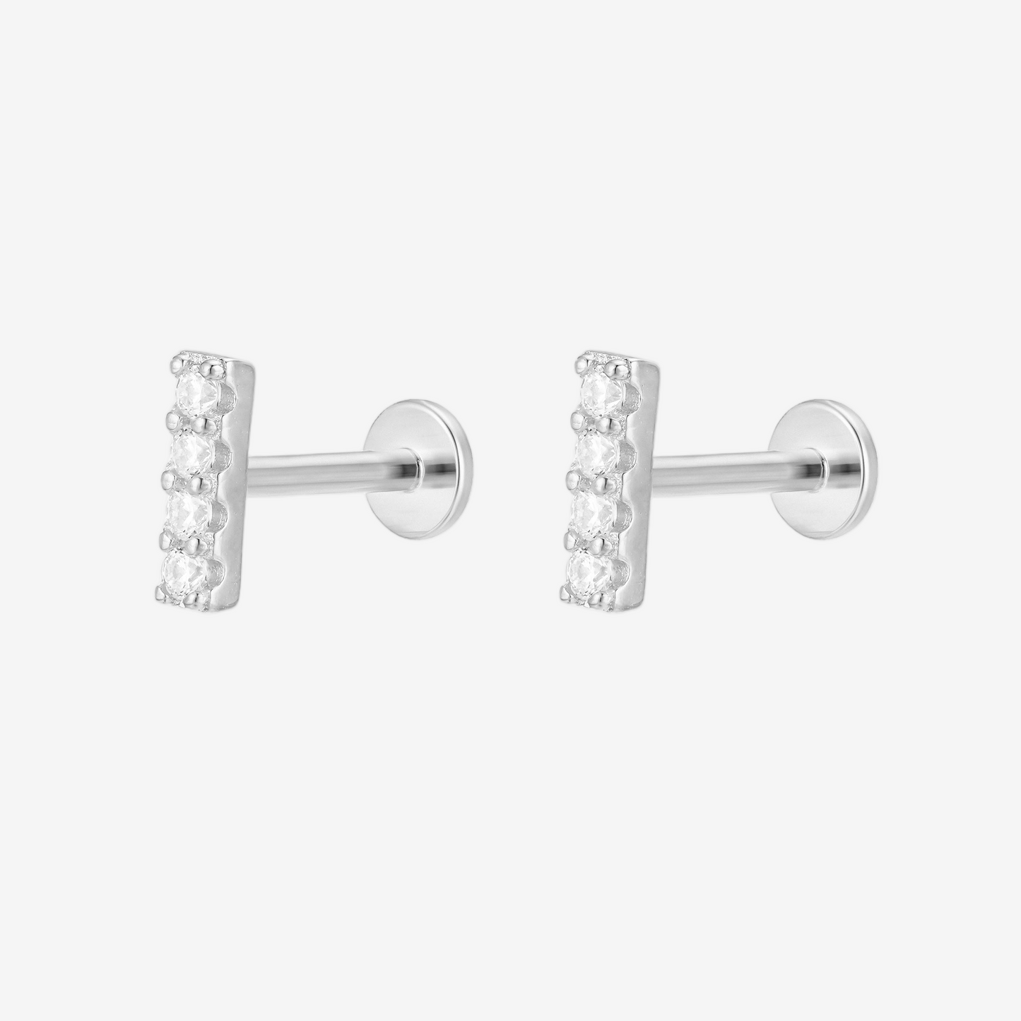 Bar Piercing - Argento Rodiato