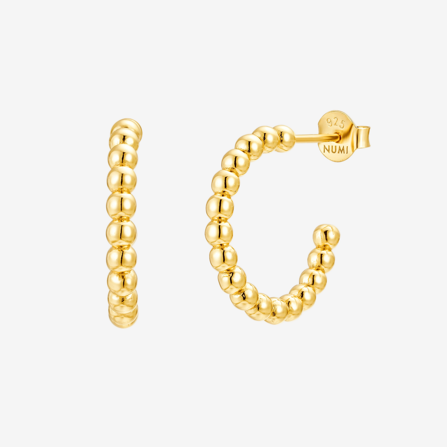 Beaded Hoop - Oro 18K