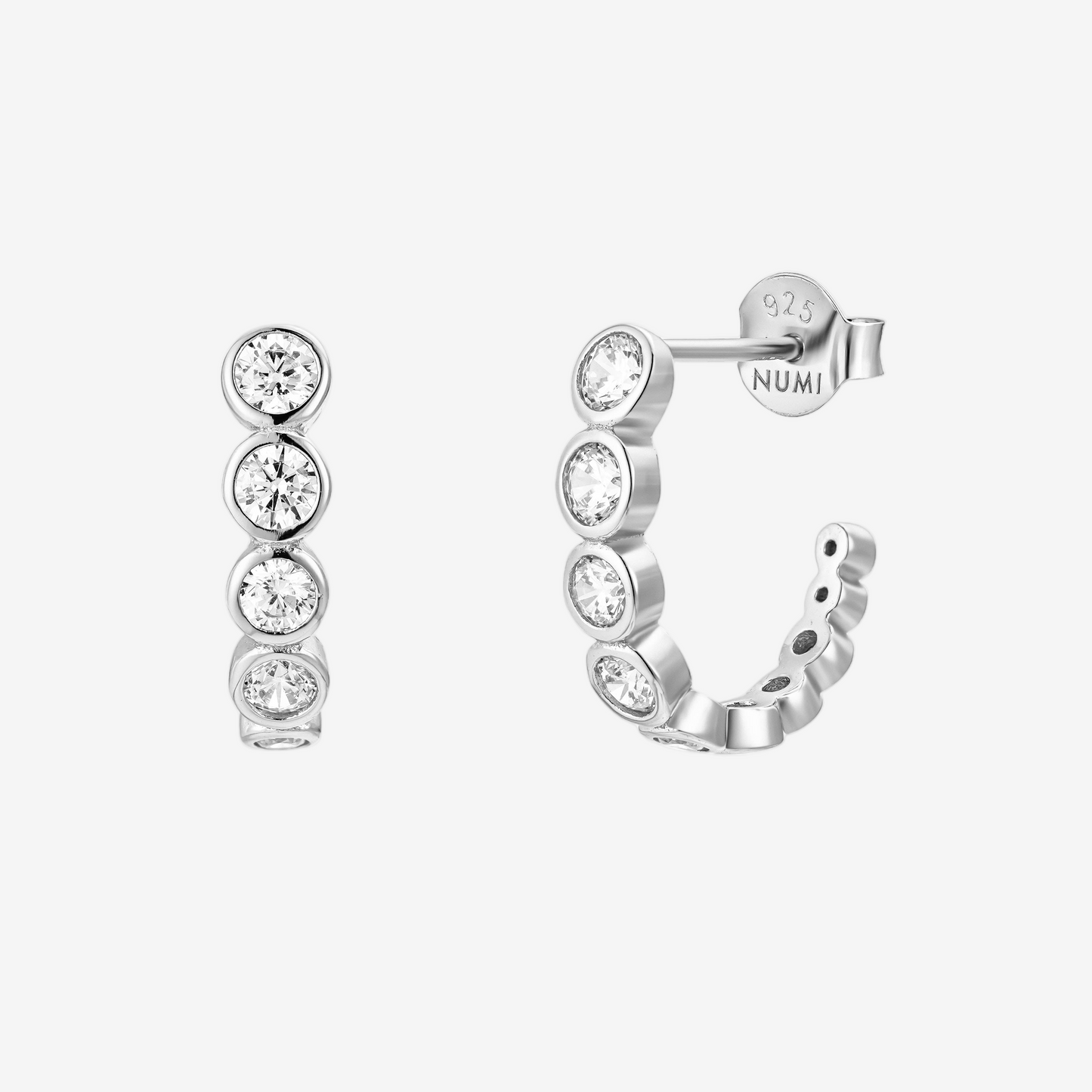 Bezel Huggie - Argento