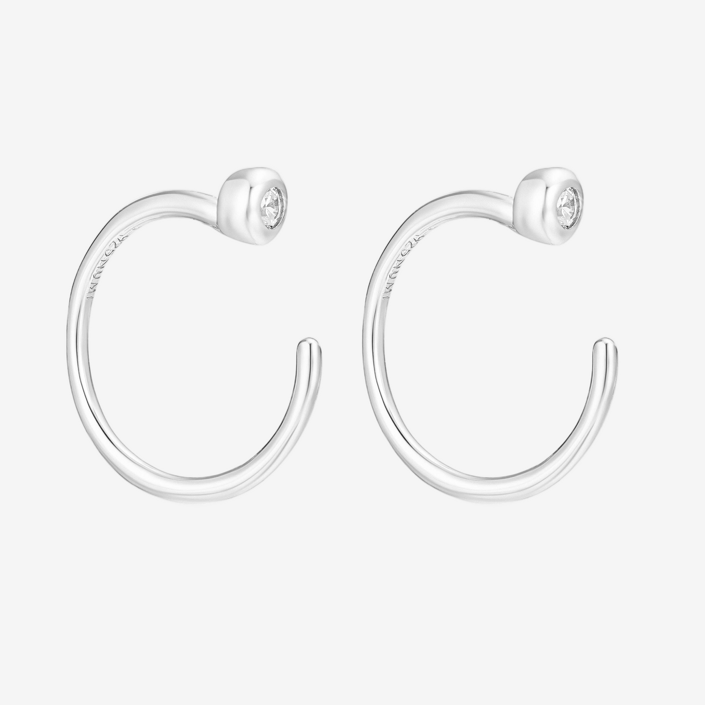 Bezel Mini Huggie - Argento