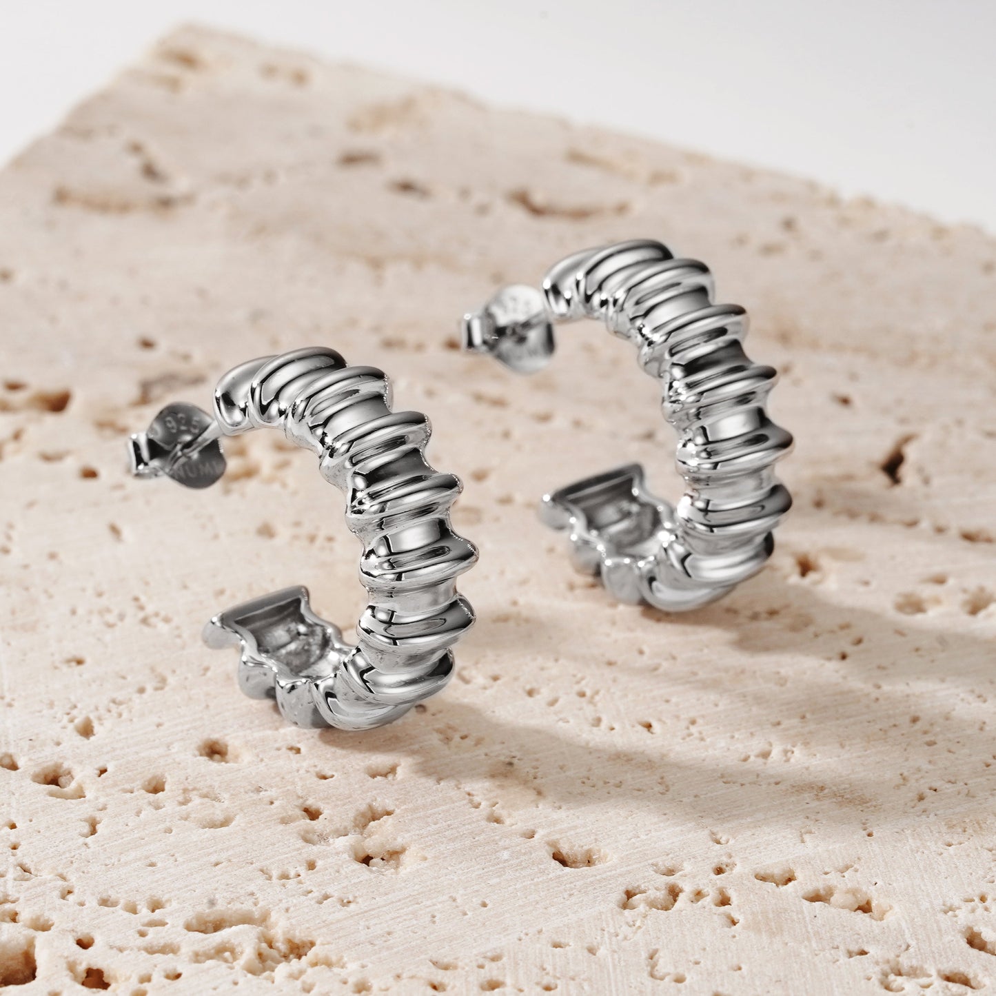 Bamboo Hoop - Argento Rodiato