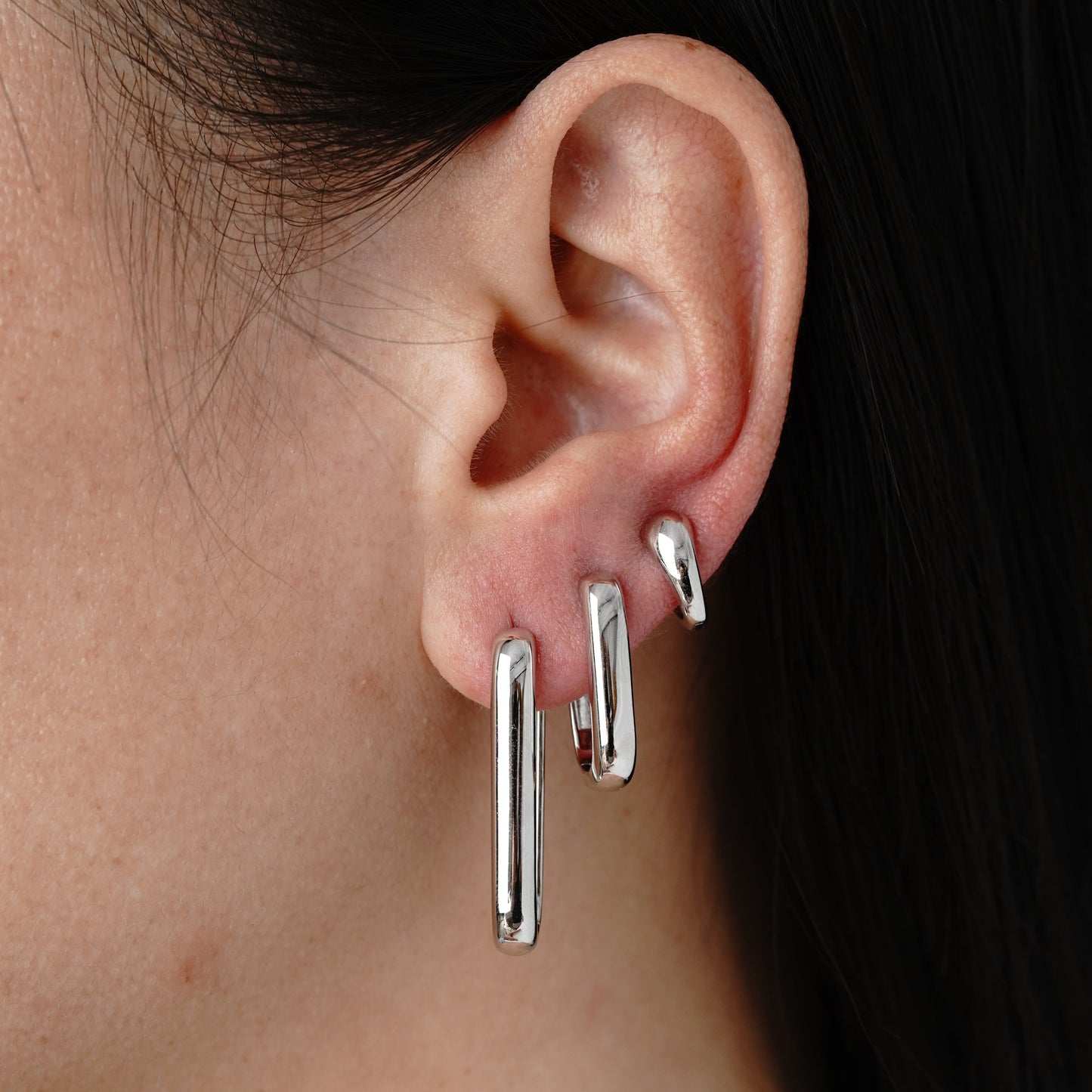 Clip Hoop Bold Large - Argento