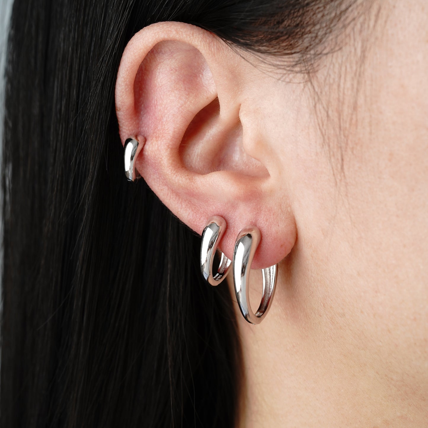 Luxe Hoop Large - Argento