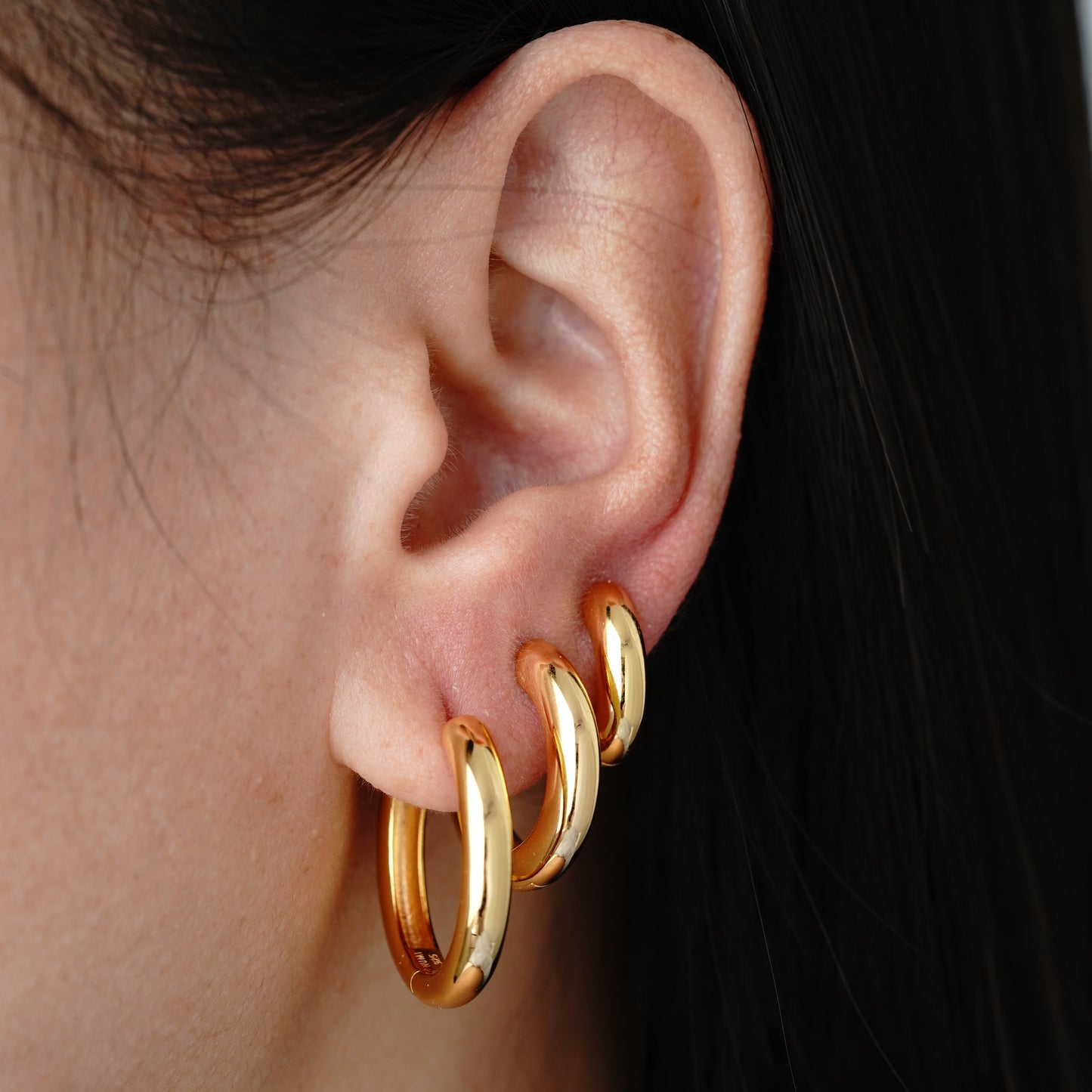Tube Hoop Large - Oro 18K
