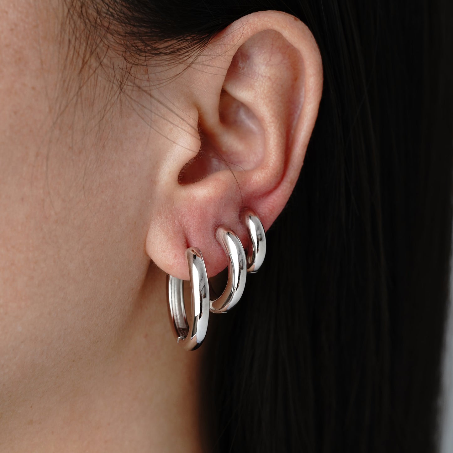 Tube Hoop Small - Argento