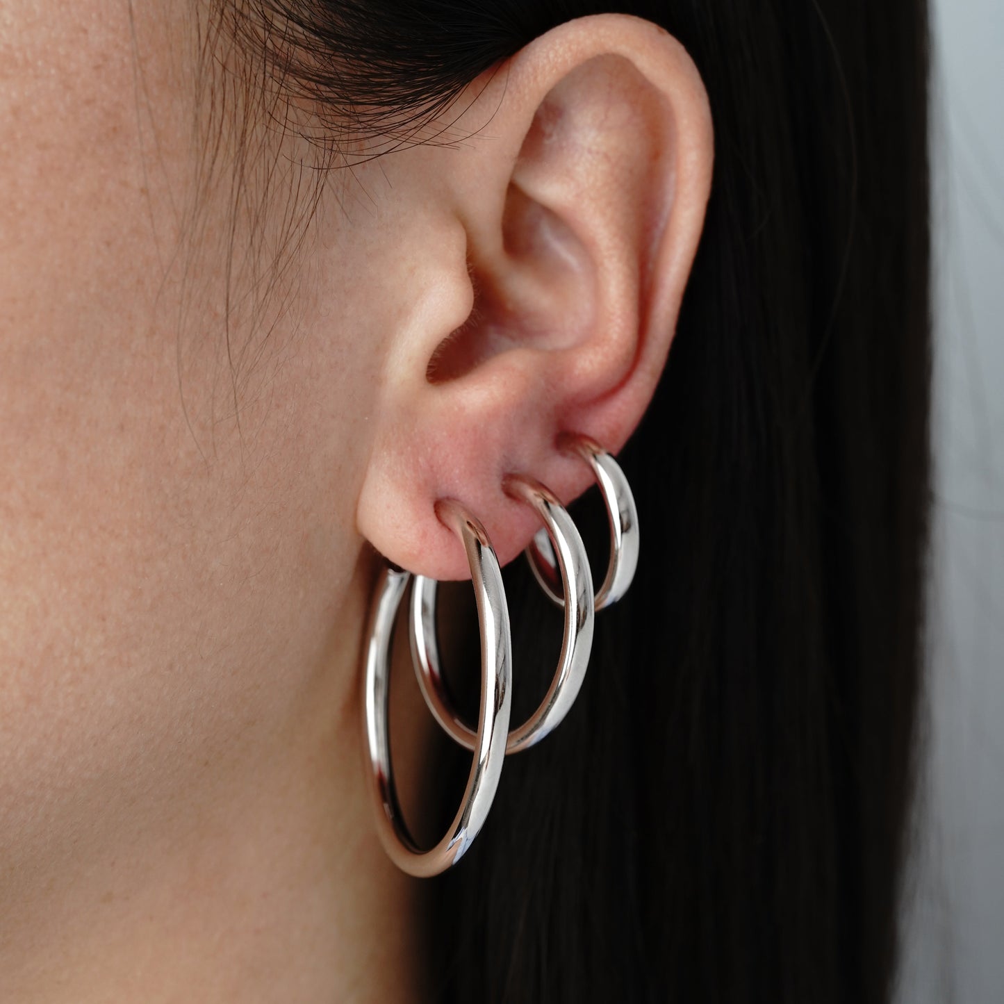 Thin Hoop Large - Argento