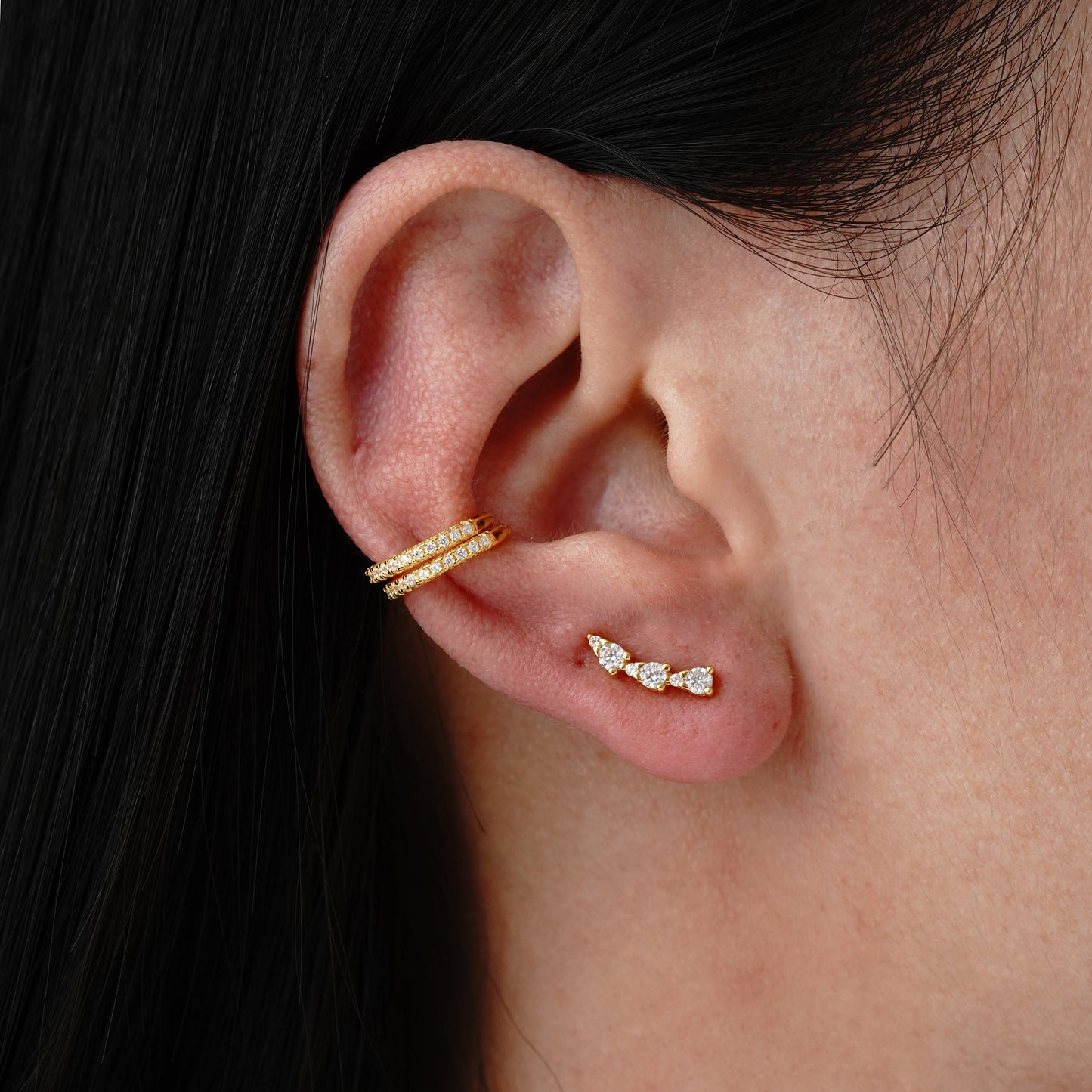 Sparkle Ear Climber - Argento