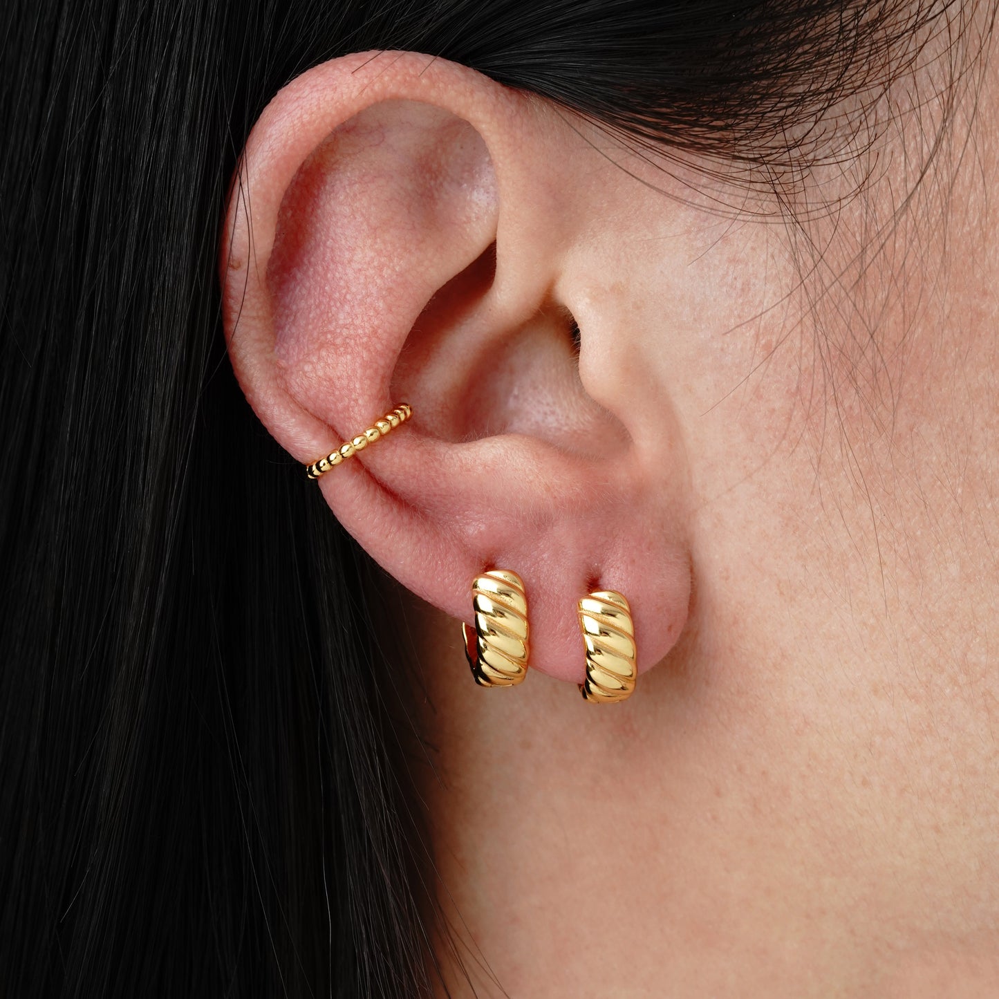 Beaded Earcuff - Oro 18K