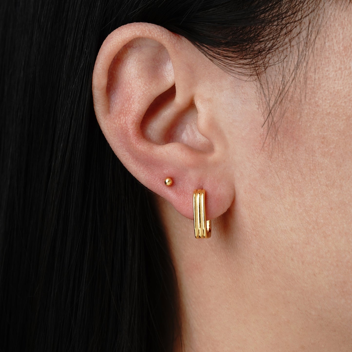 Cube Hoop - Argento Rodiato