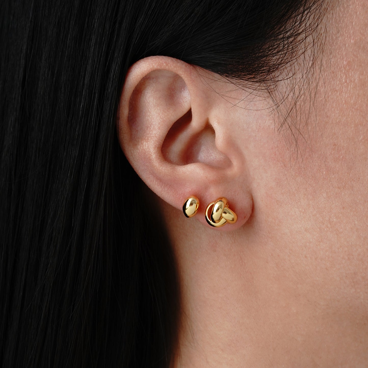 Knot Stud - Oro 18K