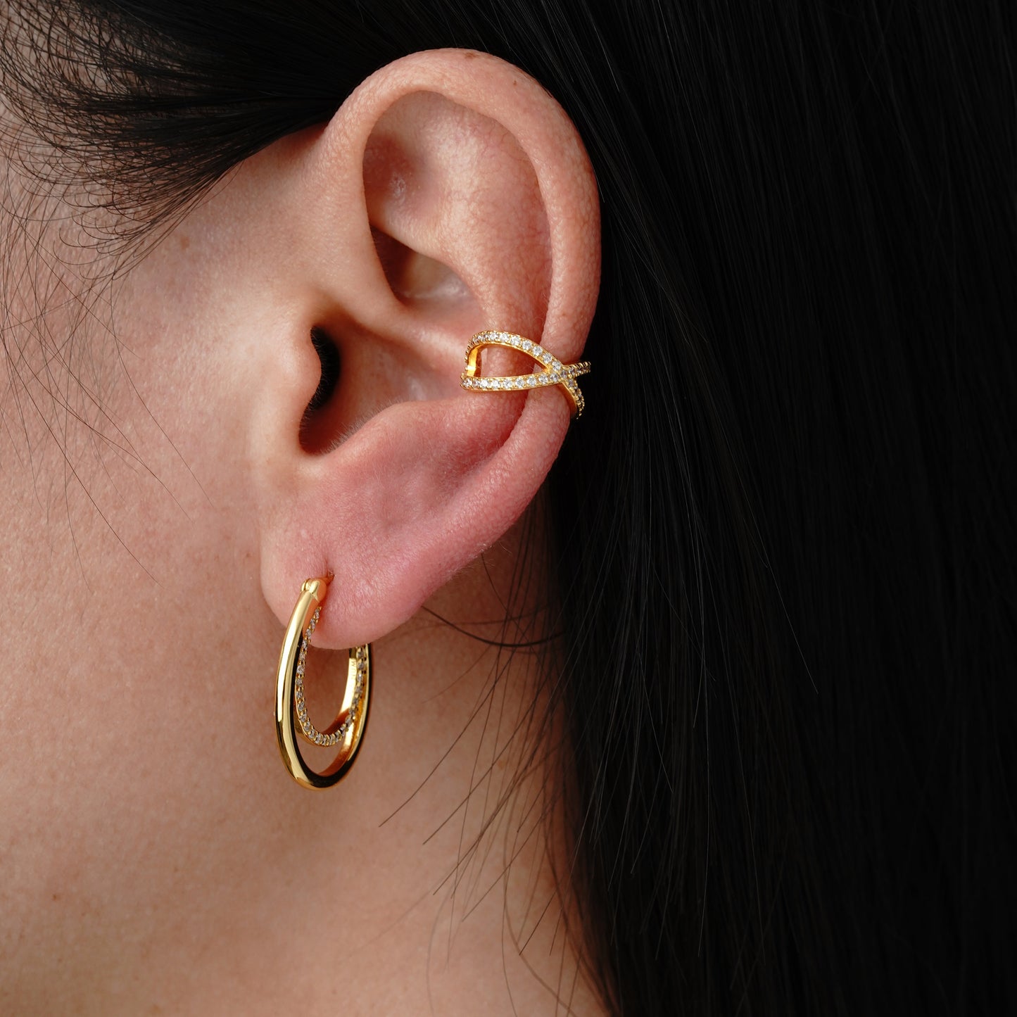 Cross Earcuff - Argento