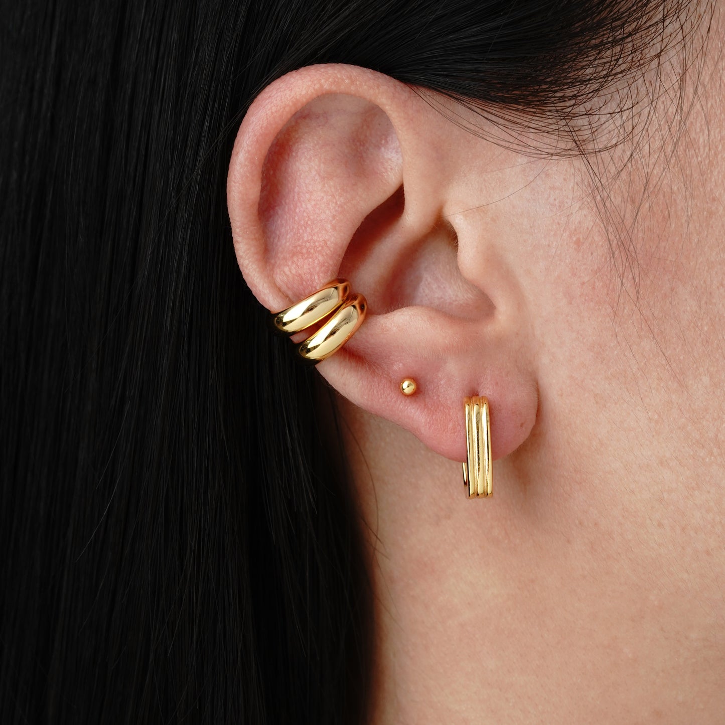 Cube Hoop - Argento Rodiato