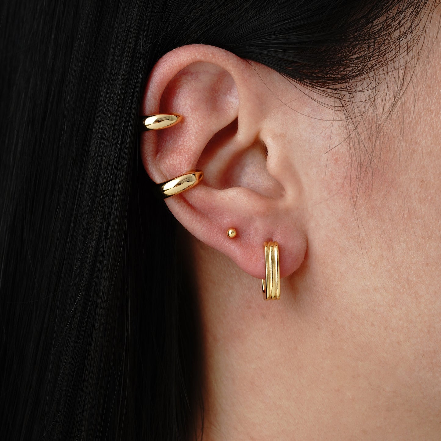 Cube Hoop - Argento Rodiato