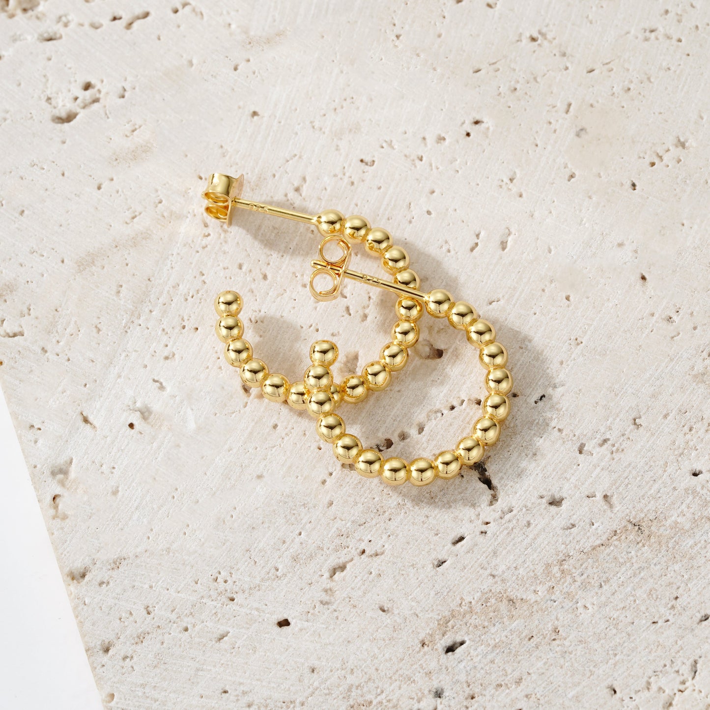Beaded Hoop - Oro 18K