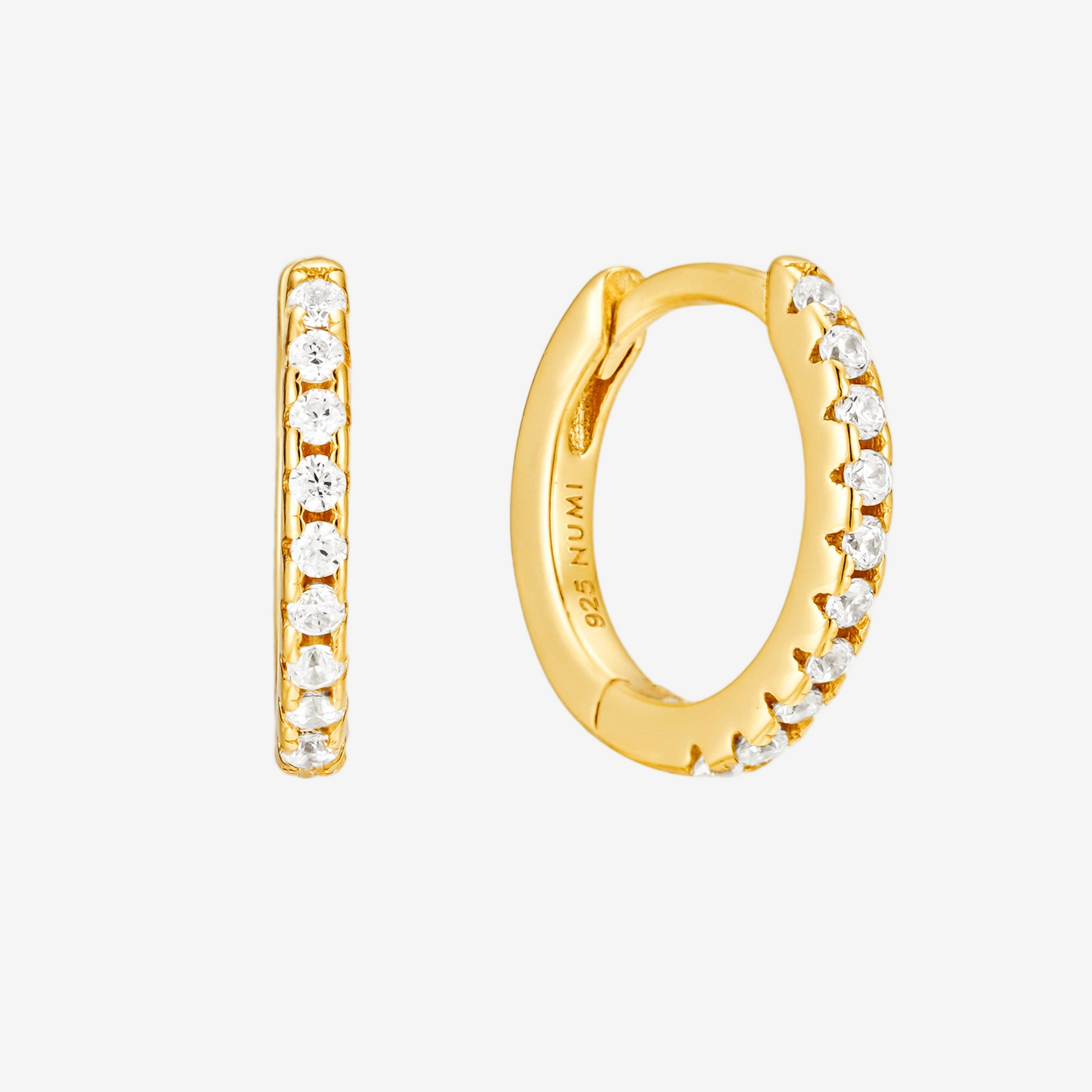Flat Hoop Pavé Medium - Oro 18K