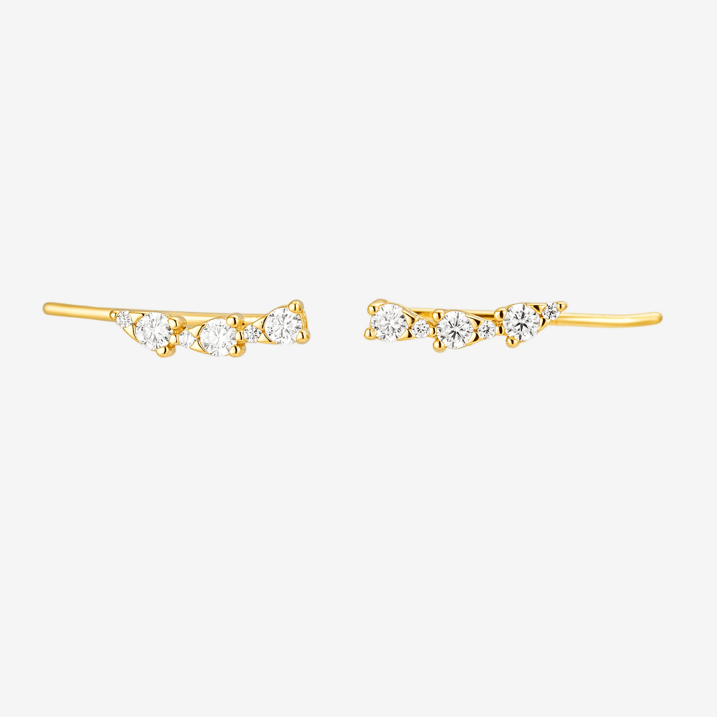Sparkle Ear Climber - Oro 18K