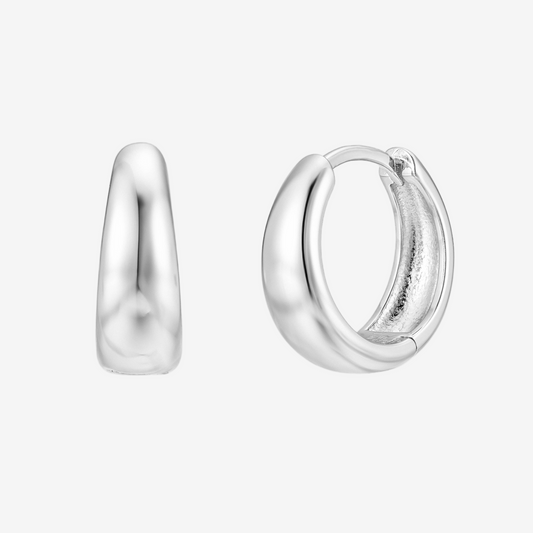 Bold Hoop Medium - Argento Rodiato