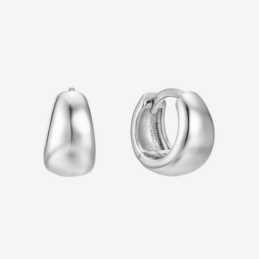 Bold Hoop Small - Argento Rodiato