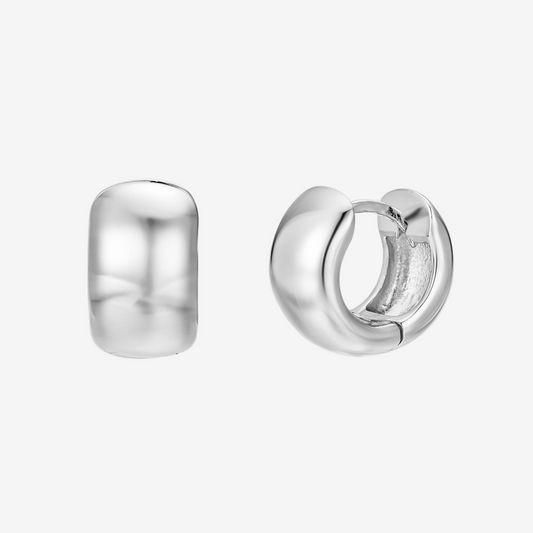 Chunky Hoop Small - Argento Rodiato