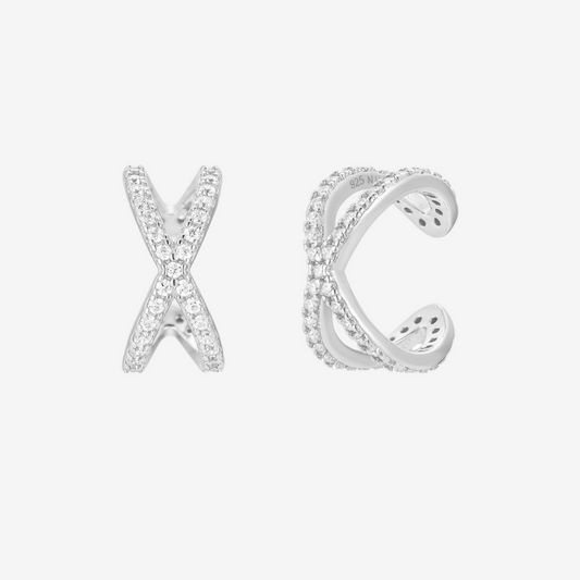 Cross Earcuff - Argento