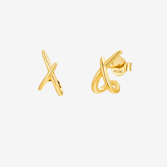 Cross Stud - Oro 18K