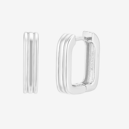 Cube Hoop - Argento Rodiato
