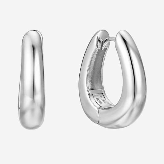Drop Hoop Large - Argento