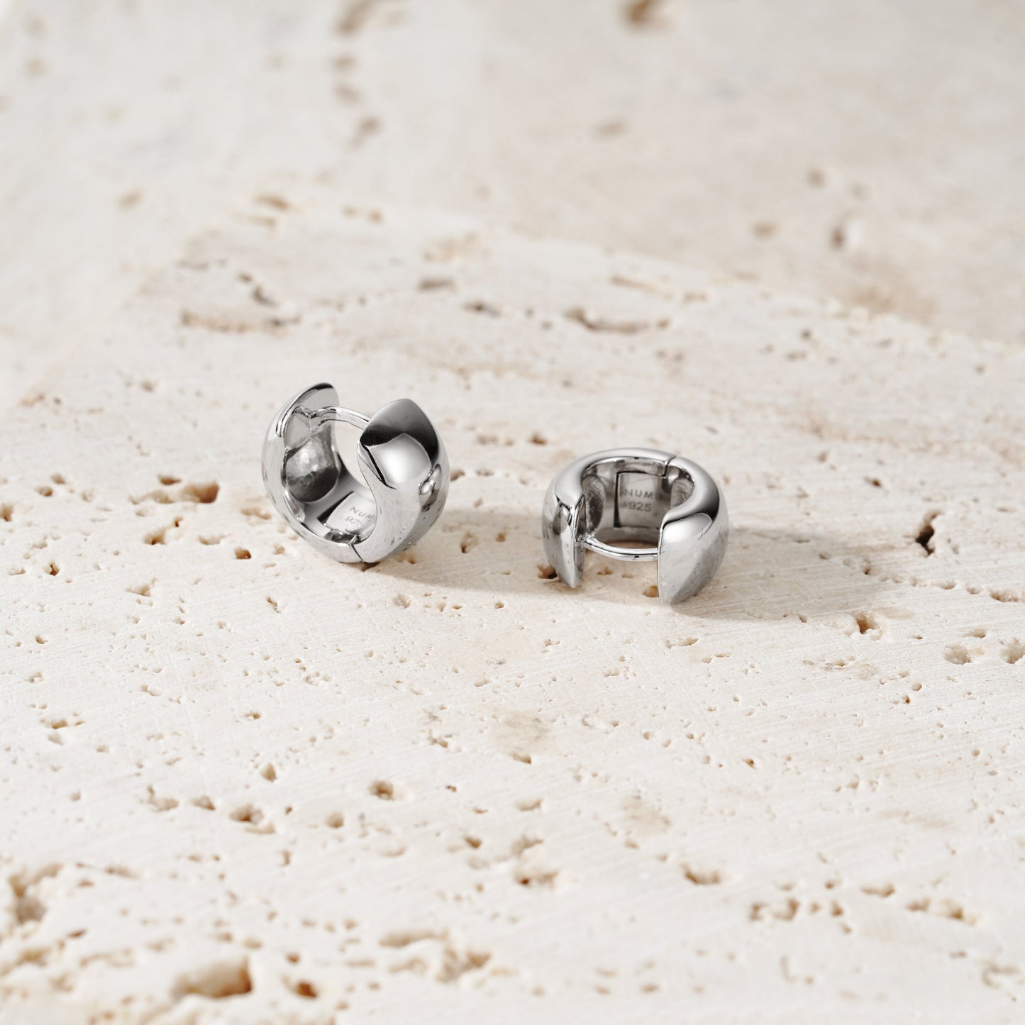 Chunky Hoop Small - Argento Rodiato