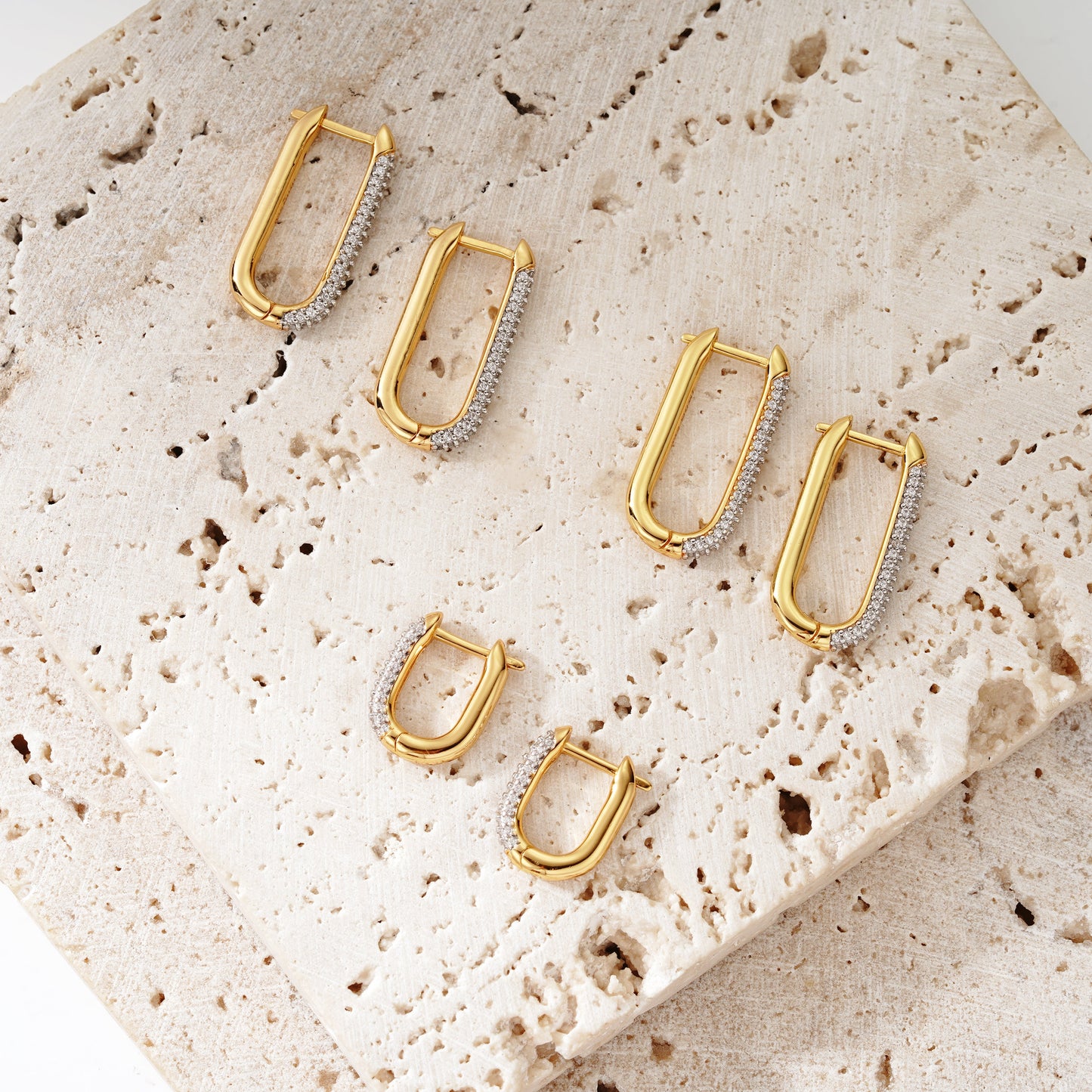 Clip Hoop Pavé Small - Oro 18K