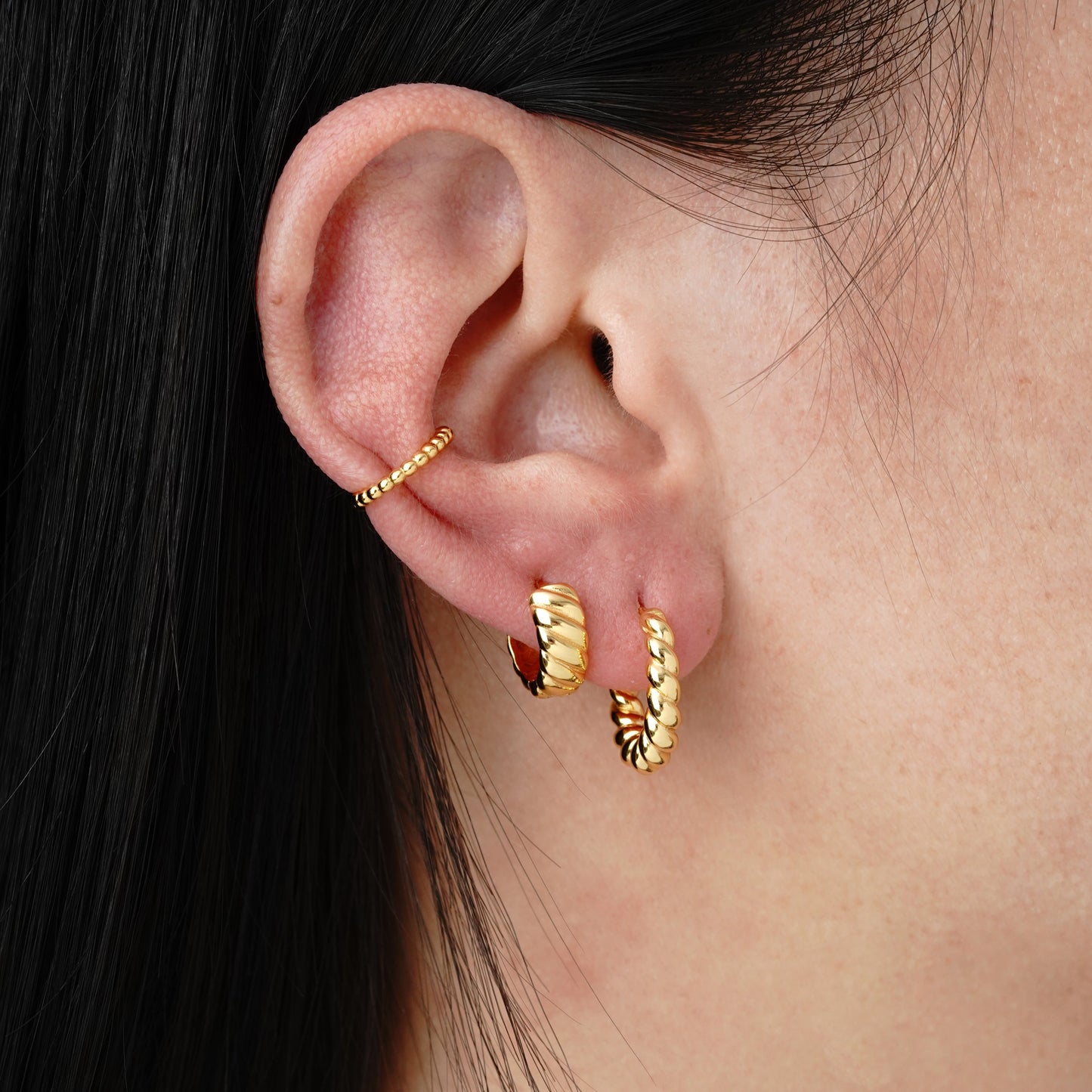 Beaded Earcuff - Argento Rodiato