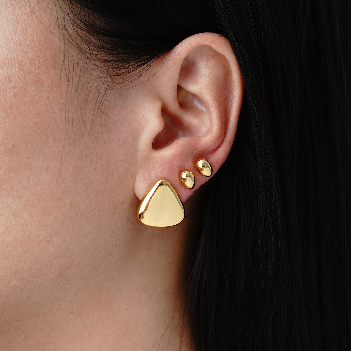 Oval Stud - Argento