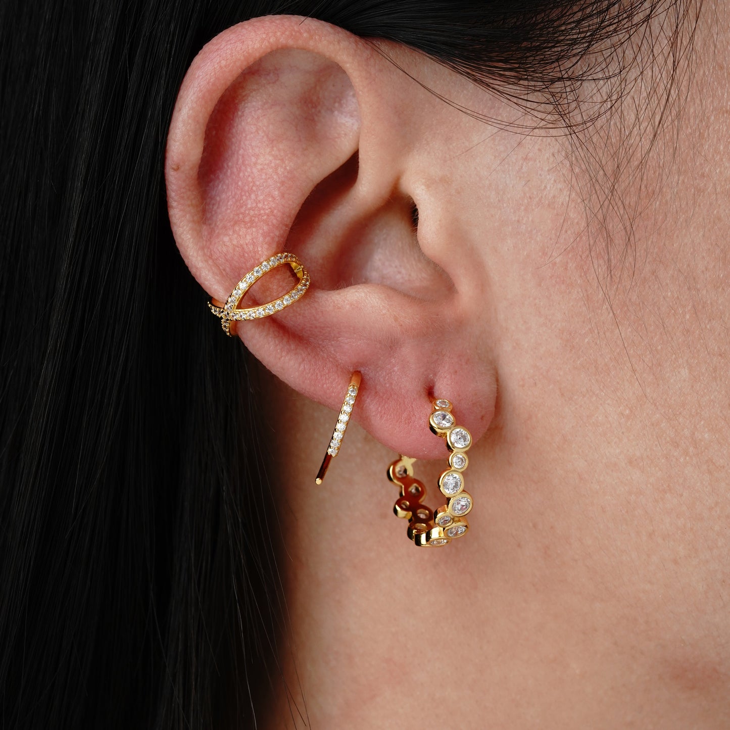 Bezel Hoop Large - Oro 18K