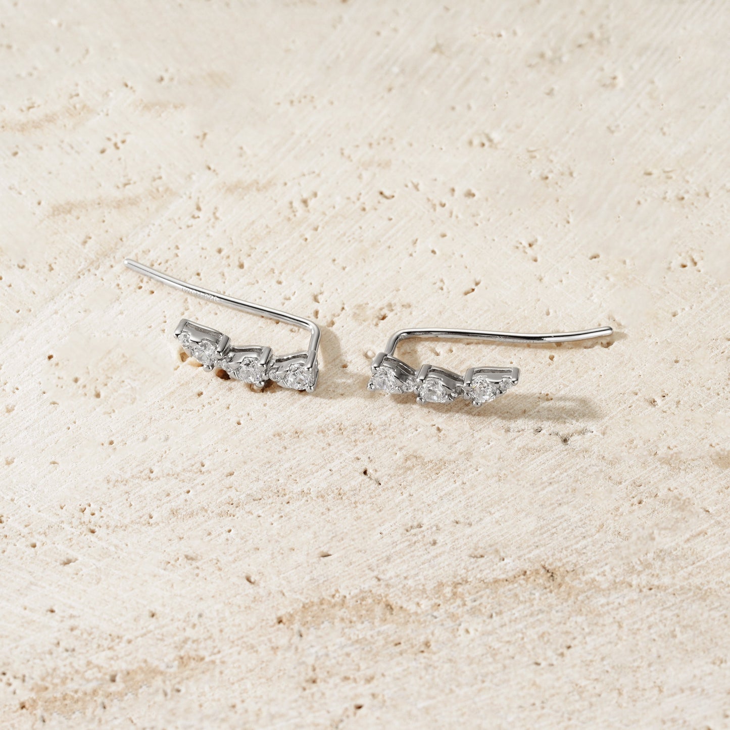 Sparkle Ear Climber - Argento