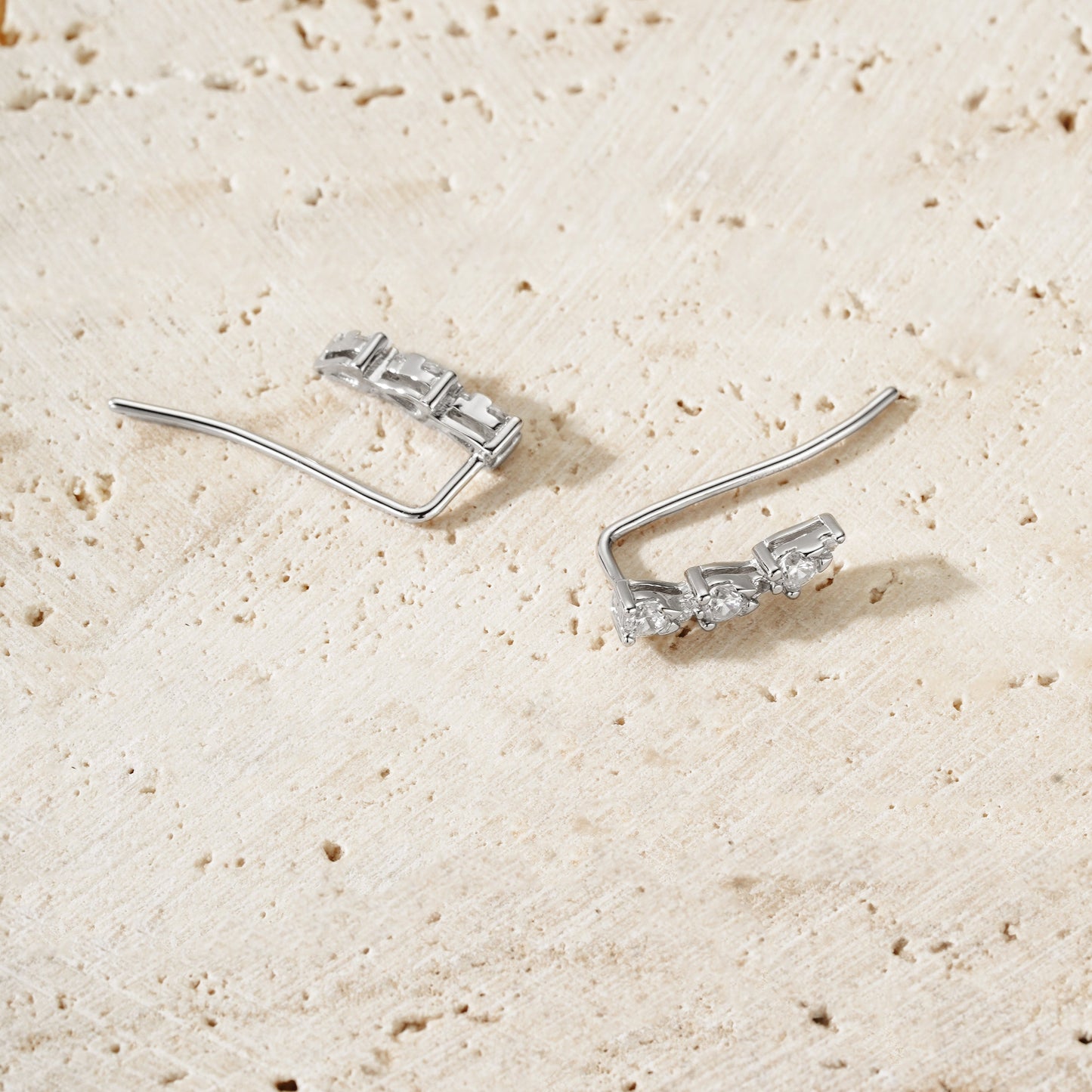 Sparkle Ear Climber - Argento