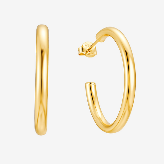 Thin Hoop Medium - Oro 18K