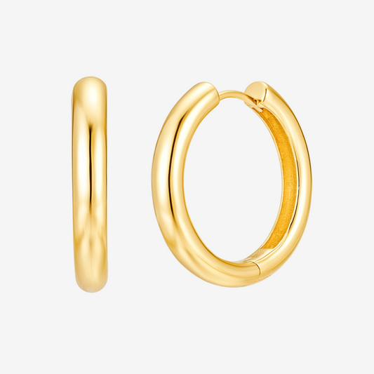 Tube Hoop Large - Oro 18K